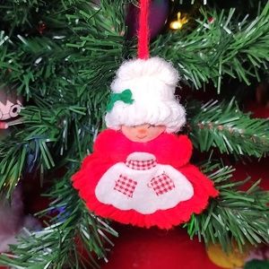 Vintage Homemade Mrs. Clause Christmas Ornament